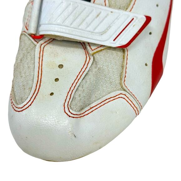 Men’s Peloton Biking Cycle Shoes - WHITE & ORANGE - Picture 5 of 16